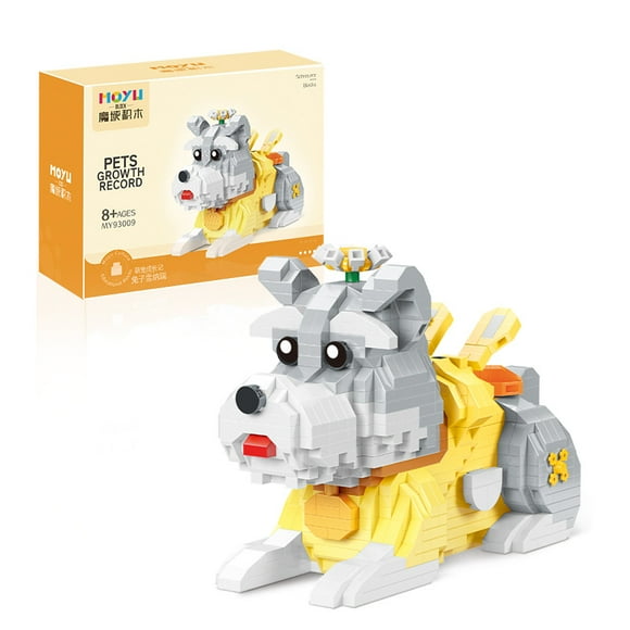 Schnauzer Building Blocks,Dog Micro Building Blocks,Cute Animal Series Micro Mini Building Blocks Kit,Mini Bricks Building Sets Dog for Boys & Girls