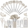thumbnail image 1 of Set de utensilios de cocina BESTZMWK Silicone Cooking 33 Gadgets Khaki, 1 of 6