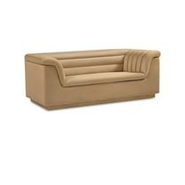 Meridian Furniture Cascade Camel Velvet Fabric Loveseat