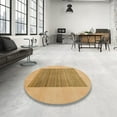 thumbnail image 4 of Ahgly Company Machine Washable Indoor Round Abstract Cinnamon Brown Area Rugs, 5' Round, 4 of 7