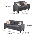thumbnail image 5 of Bobkona Windsor Linen-Like Polyfabric 2-Piece Sofa and Loveseat Set, 5 of 6