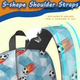 thumbnail image 4 of Football and Triangle Lightblue Pattern 17" Waterproof Oxford School Backpacks for Teens, S-Shape Padded Straps, for School, Travel, Hiking, Camping, 4 of 4