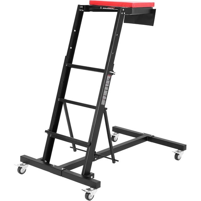 Camionnette de Moteur Automobile Robuste Pliable Haute 400 Lb Réglable 45 Po -66 Po Plateau Rembourré 4 Roulettes Pivotantes pour Réparation Auto Noir
