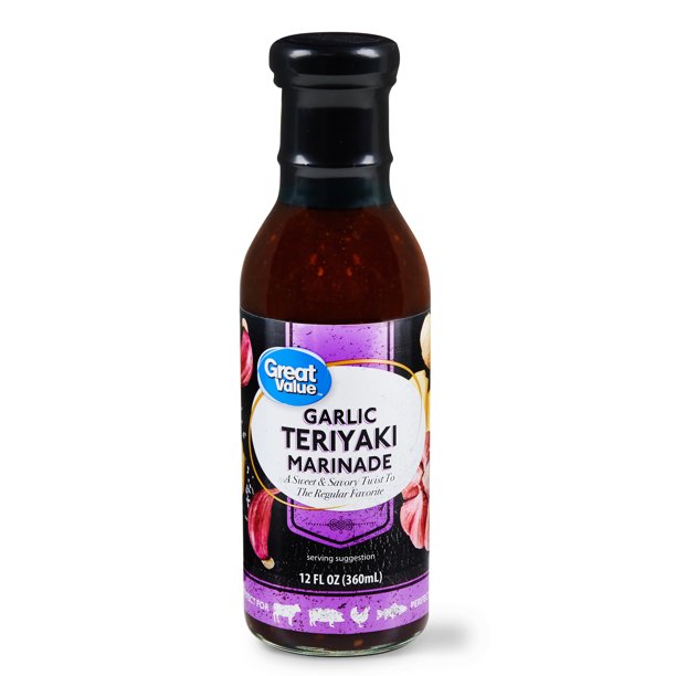 (2 Pack) Great Value Garlic Teriyaki Marinade, 12 fl oz