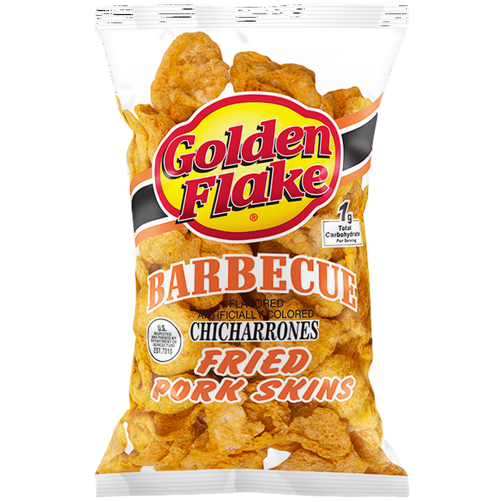 Golden Flake Snack Foods Barbecue Flavored Fried Pork Skins 3.25 oz
