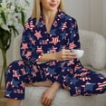 thumbnail image 6 of Balery American Stars Pattern Pajama Sets for Women Long Sleeve 2 Piece Sleepwear Loungewear Sets Soft PJ's with Pockets Long Sleeve Comfy Pj Sets-XX-Large, 6 of 7