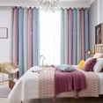 thumbnail image 2 of TFixol 2 Pcs Rideau Simple Dégradé Motif Étoile Creux Double Couche Occultant Chambre Salon Isolation Rideau, 2 of 6