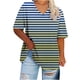 thumbnail image 2 of Fiudx Ofertas Del Día Camiseta Deportiva de Verano Estampada de Manga Corta con Cuello En V de Gran Tamaño para Mujer, 2 of 4