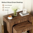 thumbnail image 4 of Tribesigns Nesting C-Shaped End Tables, Compact Side Table Pair with Walnut Finish, Ideal for Living Room and Bedroom Small Spaces, Set of 2, 4 of 7