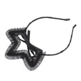 thumbnail image 2 of Diadema de encaje de corona negra Jadeshay con lazo, 2 of 8