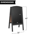 thumbnail image 3 of Wooden A-Frame Chalkboard Sidewalk Signs with Rounded Top - 20 x 40 Inches Black Chalkboard - Sturdy Freestanding 20x40 Menu Display Board, 3 of 5
