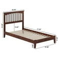 thumbnail image 5 of Mission Twin Solid Wood Low Profile Platform Bed in Walnut Brown, 5 of 9