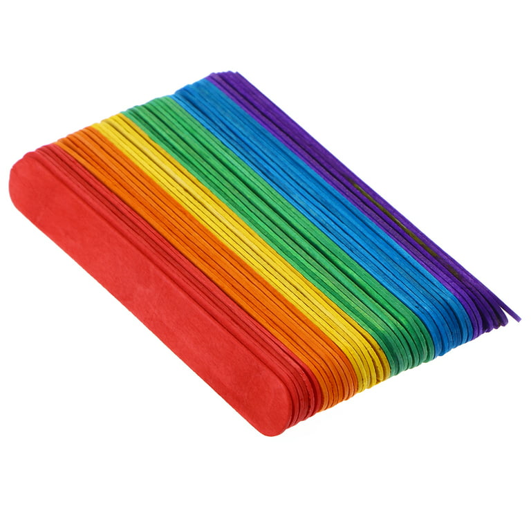 Incraftables Colored Popsicle Sticks for Crafts 600pcs 7 Colors. Large Wood  Craft Sticks (4.5”) 