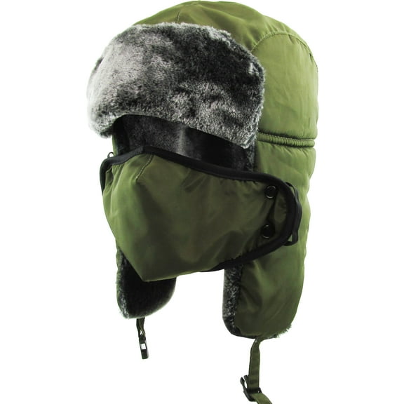 Winter Aviator Trapper With Face Mask Hat Winter Ski Cap