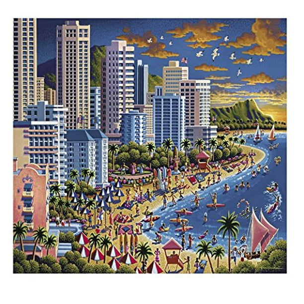 Dowdle Puzzles d'Art Populaire - Puzzle de Waikiki, 500 Pièces