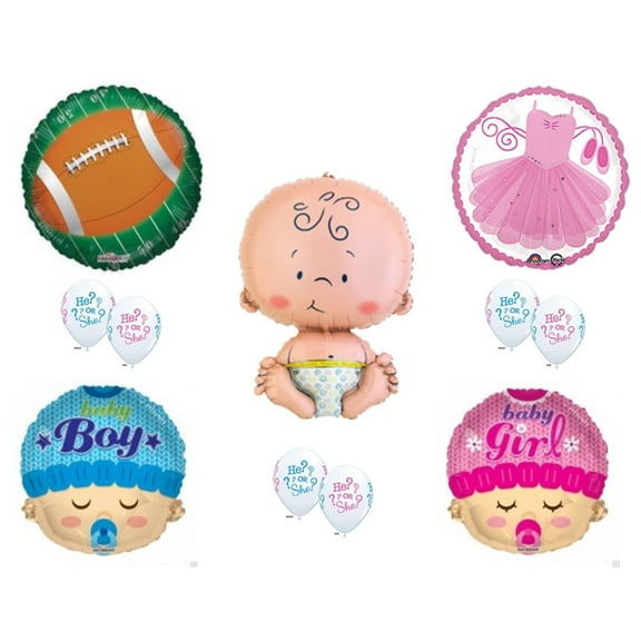 Touchdowns or Tutus Gender Reveal Balloons Decoration Supplies Baby Shower
