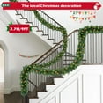 thumbnail image 5 of Yexmas 9ft Large Christmas Garland, Multi-Purpose Xmas Wreath with 45 LED Lights, Decorated with Pinecones, Berry Clusters, Battery Operated, 5 of 9