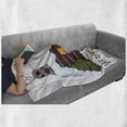 thumbnail image 6 of Log Cabin Soft Flannel Fleece Blanket, Illustration of Winter Theme Cozy Snowy Wooden Cabin Holiday in Christmas, Cozy Plush for Indoor and Outdoor Use, 70" x 90", White Multicolor, by Ambesonne, 6 of 6