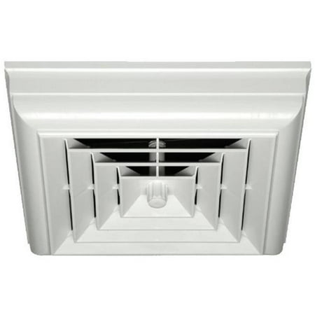 

Havaco Quick Connect HT-CCG6B-S1D White Square Capital Crown Ceiling Diffuser and 6 in. Boot with Rotary Damper