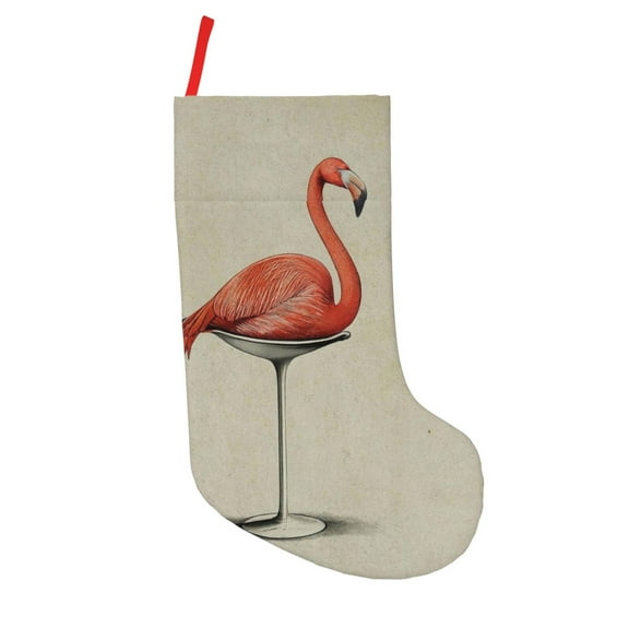 KLL Flamingo Sitting On Chair for 18" Christmas Stocking Snowman Xmas Stocking Holiday Christmas Decoration Gifts for Family Kids