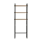 Better Homes & Gardens Jace 3-Shelf over-the-Toilet Storage Shelf with Black Frame and Oak Shelves