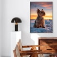 thumbnail image 5 of Hudo Dog Christmas Canvas Wall Art, Yorkshire Terrier Dog Wall Art Prints Dogs Hanging Wall Pictures Decoration for Holiday Living Room Bedroom Bathroom, 5 of 5