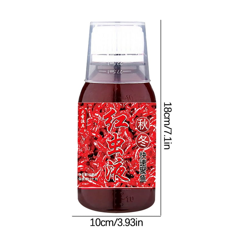 Kojanyu Red Worm Liquid Bait,High Concentration Attractive Smell Fishing Bait,100ml Fish Scent,Safe Super Effective Fish Bait Attractant Enhancer for