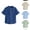 Blue, variant on Boys Solid Henley Shirt Smart Casual Classic Button Up Turn Down Collar Short Sleeve Dress Blouse Tee Top
