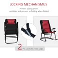 thumbnail image 4 of Folding Rocking Chair Set of 2 Padded Rockers with Armrest, Red & Black, 4 of 7