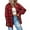 Red, variant on Weardear Plus Size Flannel Shirts for Women Plaid Button Down Shirts Roll Up Long Sleeve Tops