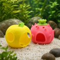 thumbnail image 4 of Apple Shaped Fish Tank Hideout with 3D Printed Design and Multiple Openings, Single Piece, Yellow with Green Leaf, for Betta Fish and Small Fish, Aquarium Decoration, 4 of 8