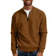 thumbnail image 2 of Men’s Long Sleeve Knitted Quarter Zip Pullover Sweater Loose Fit Casual Everyday Top, 2 of 7