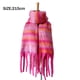thumbnail image 2 of Bufanda cálida de invierno para mujer, chal largo, bufandas grandes, bufanda de rayas con flecos, bufandas gruesas para clima frío, bufandas de color, 2 of 5