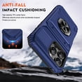 thumbnail image 4 of For Apple iPhone 16 Pro Max Phone Case with Finger Ring Holder Kickstand, Card Slots，Heavy Duty Shockproof Rugged Protective Working with Magnetic Car Phone Mount,Blue,For iPhone 16 Pro Max, 4 of 7