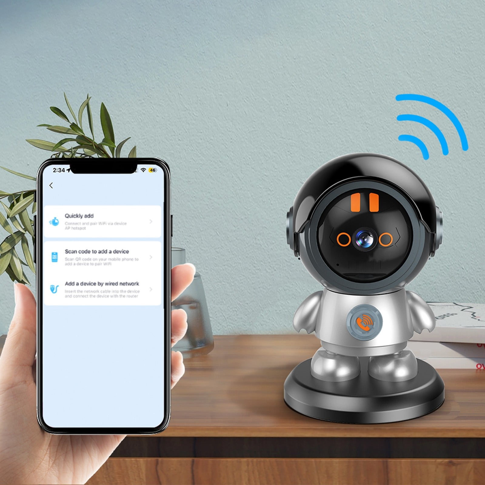 PRINxy Indoor Security Camera,3MP Call Robotman IP Camera Humanoid Detection Home Security for Baby/Pet Monitor with Phone App Black