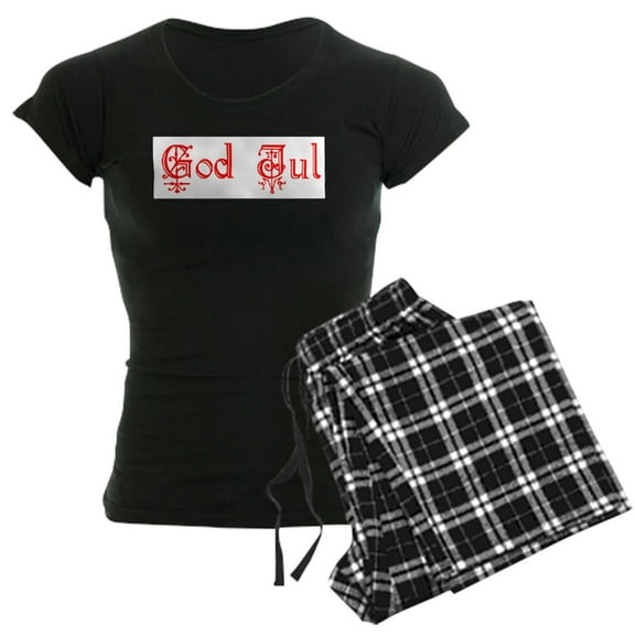 CafePress - God Jul Women's Dark Pajamas - Women's Short Sleeve Print T-Shirt and Pants Dark Cotton Pajama Set