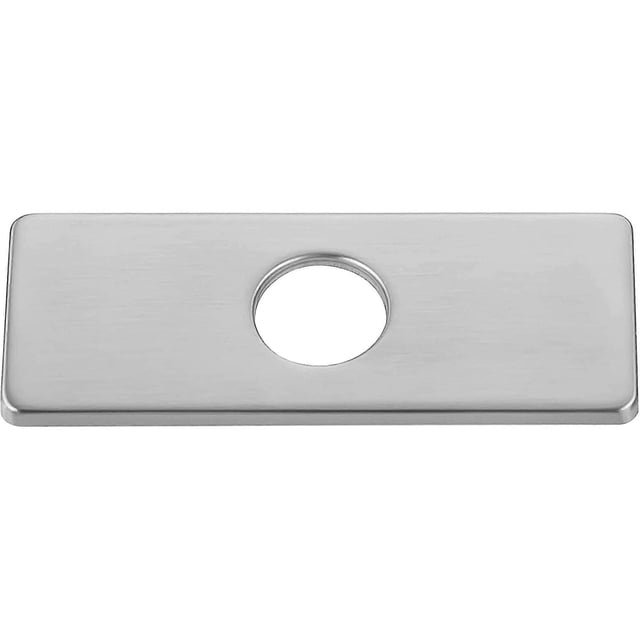 Single Hole Faucet Deck Plate Cover for Kitchen Sink, Brushed Stainless Steel, 3.5cm Hole Diameter (Grey)