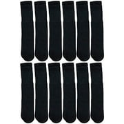 Yacht & Smith Mens & Womens Wholesale Bulk Cotton Tube Socks, Referee Style, by SOCKS'NBULK (12 Pairs Black, Mens 10-13 (Shoe Size 7-12))