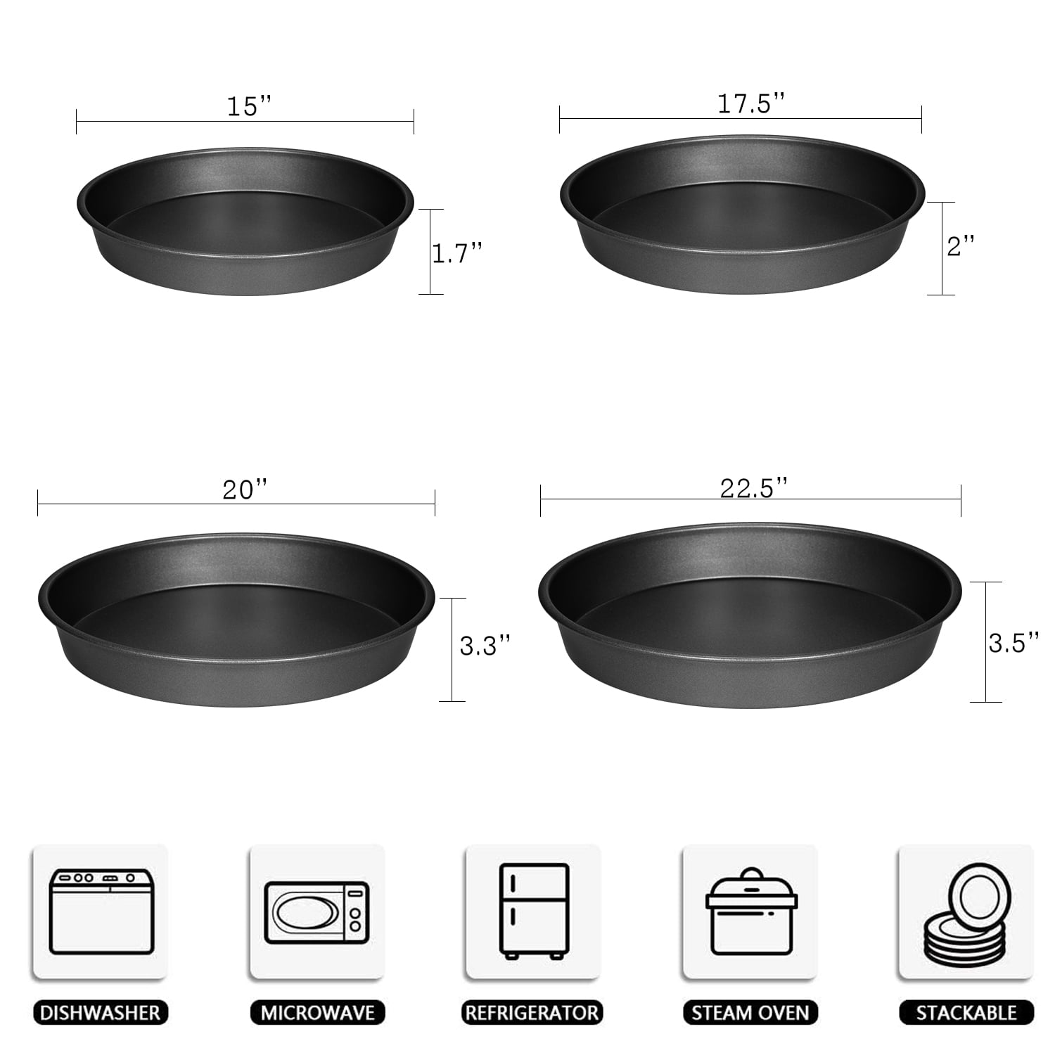 Mikinona Nonstick Baking Sheets Pizza Baking Pan Baking Sheets for