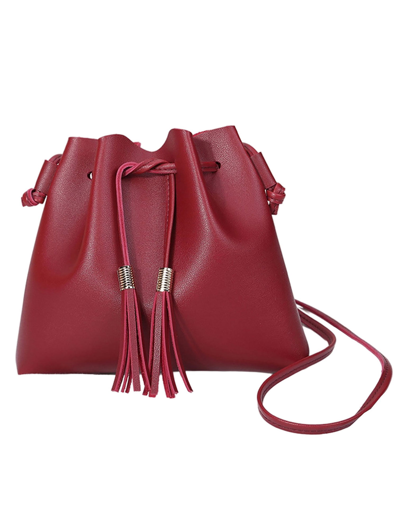 Bag Shoulder Bucket Women Tassel Crossbody Handbag Messenger Handbags Leather Pu 