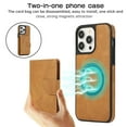 thumbnail image 4 of Nalacover for iPhone 12/12 Pro Magnetic 2 in 1 Detachable Leather Wallet Case, Compatible with MagSafe Wireless Charging,Shockproof Credit Card Slots Kickstand Phone Case for iPhone 12/12 Pro,Brown, 4 of 8