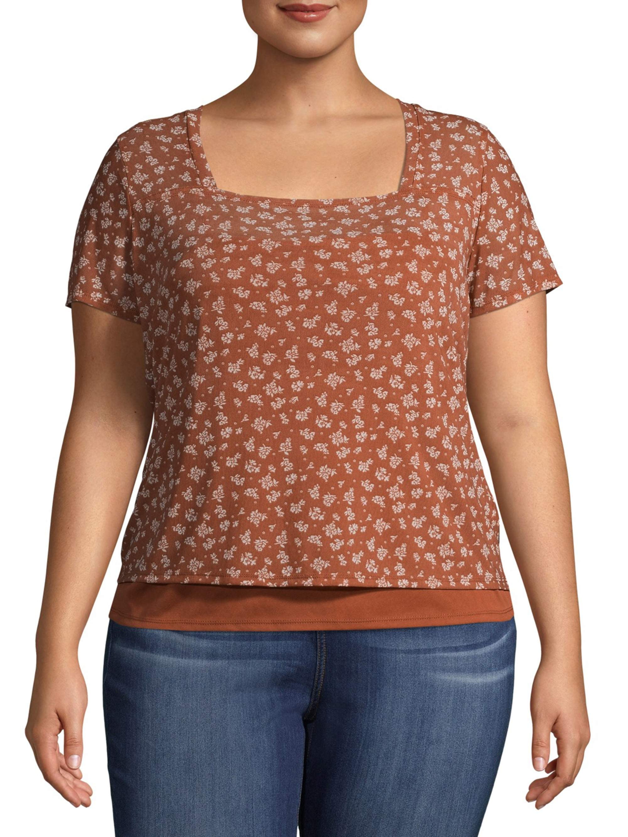 No Boundaries Juniors Plus Size Square Neck Mesh Top Walmart