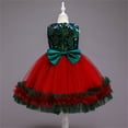 thumbnail image 5 of Toddler Girl Dress Spring Summer Sleevel Tulle Sequins Glitter Dress Performance Formal Clothes Cute Bow Dresses Christmas Party Princess Dress Flowy Beach Dress,Size 6 Years-7 Years, 5 of 8