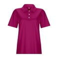 thumbnail image 5 of Puliio Women's Polo Shirts Casual Style Solid Short Sleeve Top Women Spring Summer And Fall Everyday Wear Comfortable And Relaxed Fit Tee Tops, 5 of 5