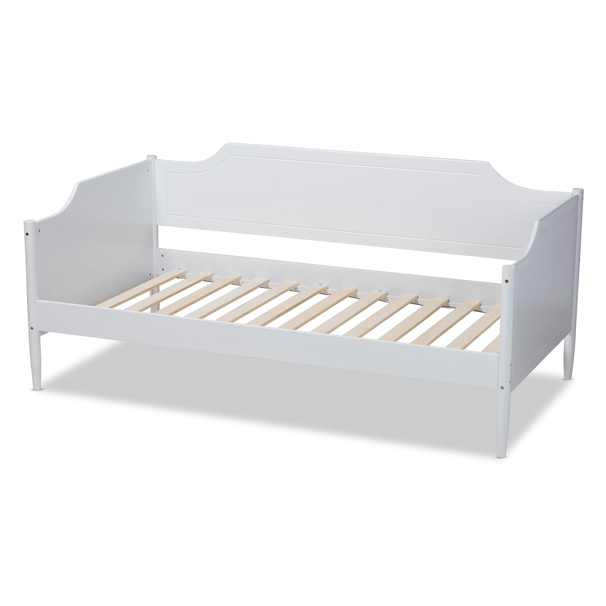 Baxton Studio Select Traditional Rubberwood Storage Twin Daybeds with Cut-Out Panels White