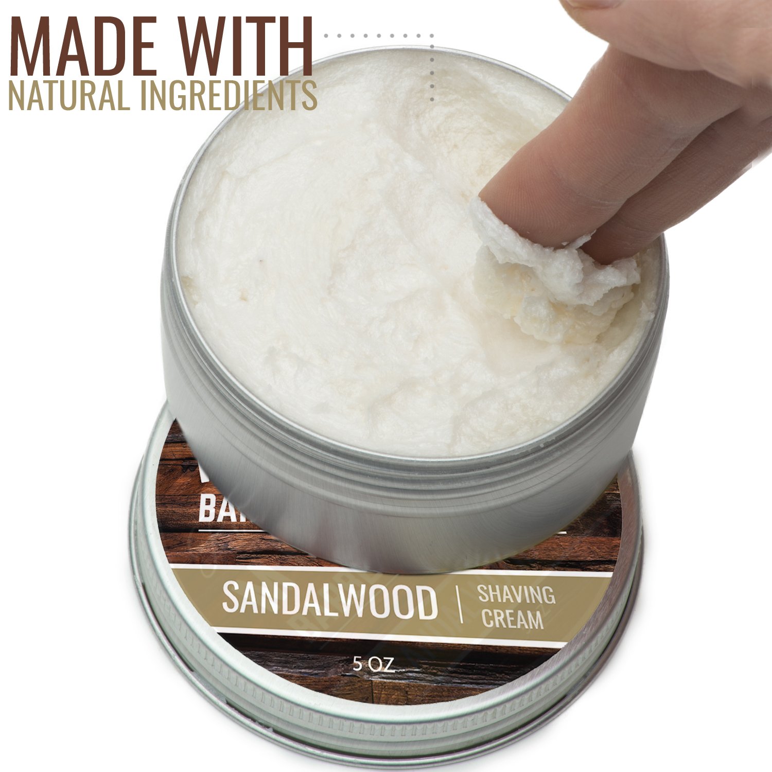 Shaving Cream for Men - With Natural Sandalwood Essential Oil - 5 oz Hydrating, Anti-inflammatory Rich & Thick Lather for Sensitive Skin & All Skin Types by Rocky Mountain Barber Company - 5 Ounce - image 3 of 8