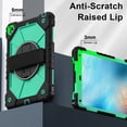 thumbnail image 6 of ELEHOLD Rugged Hybrid Case For iPad 6th Generation, with Built-in Kickstand 360° Rotating Handstrap Crossbody Shoulder Strap Shockproof Heavy Duty Case, Black+Mint, 6 of 10
