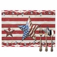 thumbnail image 2 of 4th of July Placemats Set of 8, Patriotic American Barn Star Table Mats Washable Heat-Resistant Non-Slip Place Mats for Kitchen Dinner Table Indoor Outdoor Decor,13x19 Inch Red White Striped, 2 of 9