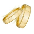 thumbnail image 2 of Pompeii3 Matching Gold His Hers Polished Wedding Band Ring Set, 2 of 5