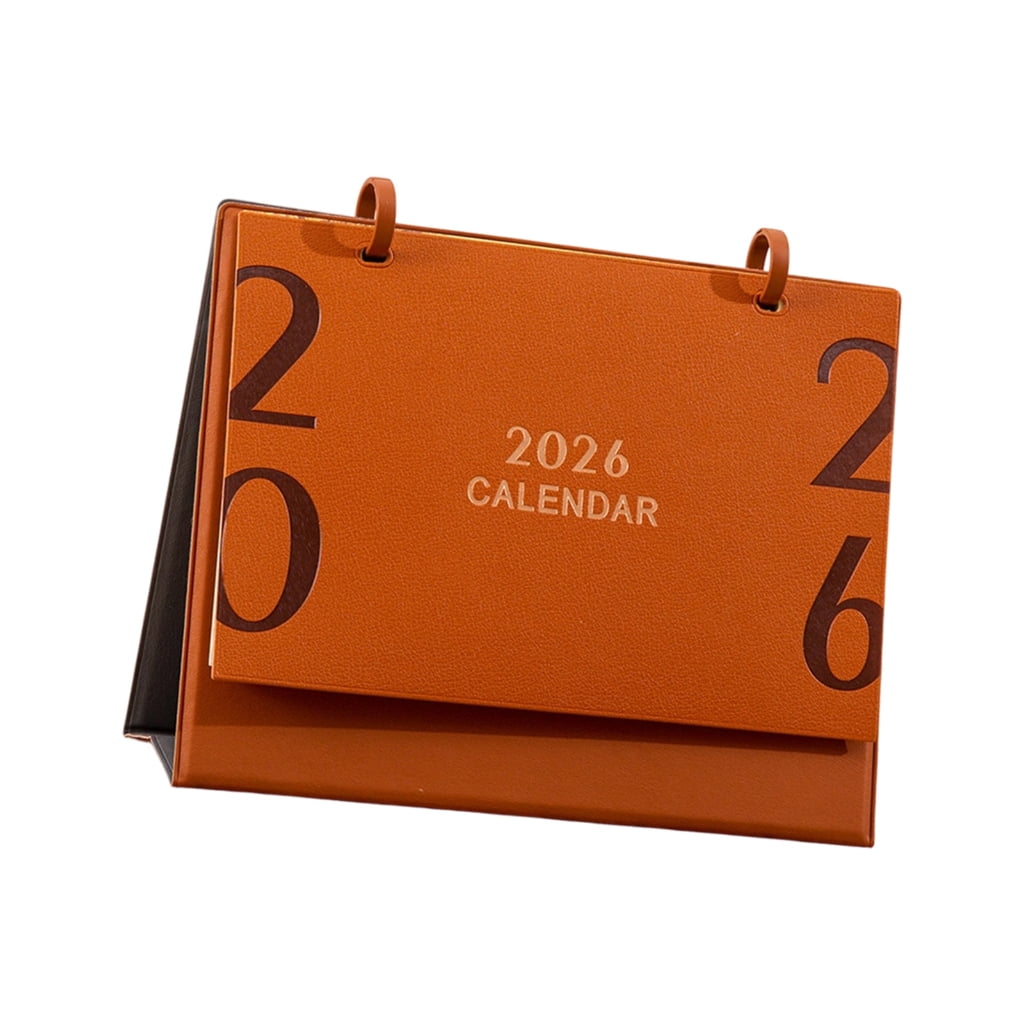 2026 Desk Calendar with Leather Stand 12 Month from Jan to Dec For Home Office